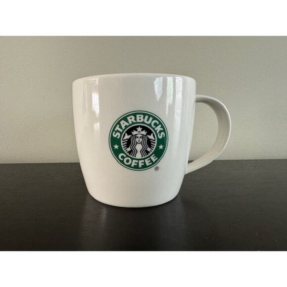 Starbucks 2008 Green Siren Mermaid Logo New Bone China White 12oz Mug Cup - Picture 1 of 4
